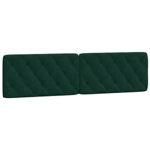 vidaXL cabecero de cama acolchado terciopelo verde oscuro 200 cm