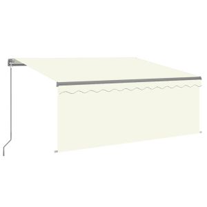 vidaXL toldo manual retráctil persiana LED crema 3,5x2,5m