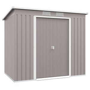 Cobertizo de jardín 213x130x172 cm acero galvanizado color gris Outsunny