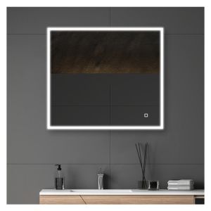 Espejo LED rectangular l60/80cm de vidrio plateado eclips
