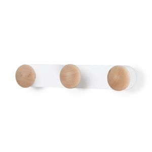 Perchero de pared rei c8701 | 340x50x35 mm | blanco mate-crudo
