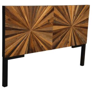Cabecero de madera recuperada marrón 160x7x100h cm