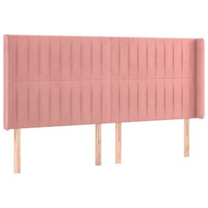 vidaXL cabecero con orejas de terciopelo rosa 203x16x118/128 cm