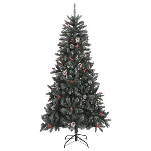 Árbol de navidad artificial con soporte PVC verde 210 cm es2767