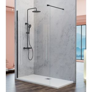 Panel fijo de ducha fresh negro mate - 78.5/80 cm