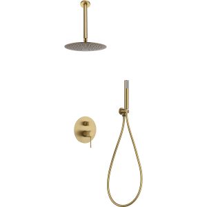 Columna de ducha termostática empotrada top oro cepillado [ imex® ]