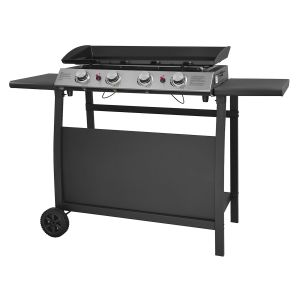 Plancha de gas valencia 4 quemadores 10kw + carrito