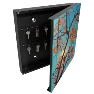 Caja para llaves diseño 30x30x5 árbol de otoño, apertura derecha