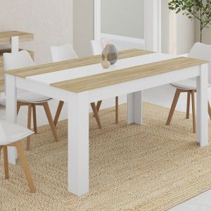 Mesa de comedor rectangular blanca 8 plazas - 160 cm