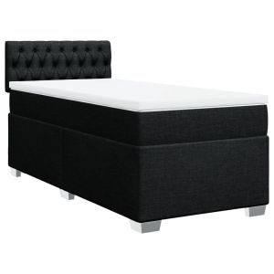vidaXL cama box spring con colchón tela negro 100x200 cm