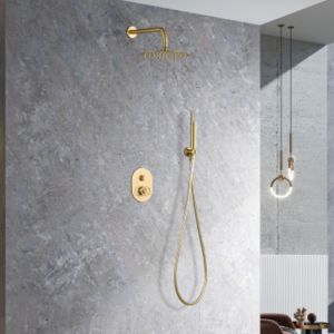 Imex - columna ducha empotrada con grifo oro serie olimpo