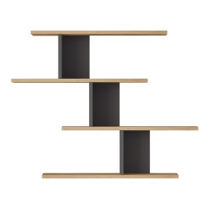 Estantería de pared hökkomi 78x99x15 cm antracita/efecto madera [en.casa]