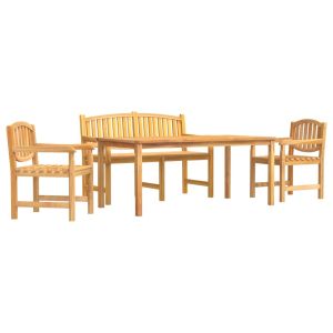 vidaXL juego de comedor para jardín 4 piezas madera maciza de teca