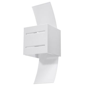 Lámpara de pared loreto 1 blanco aluminio/vidrio 10x30x12cm