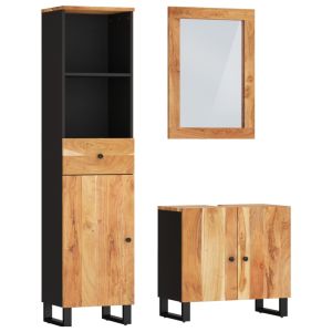 vidaXL conjunto de muebles de baño 3 piezas madera maciza de acacia