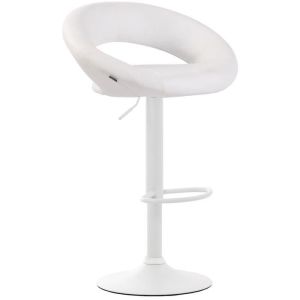 Taburete de bar blanco similcuero - 80-101 cm