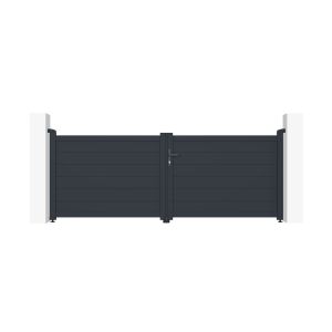 Puerta batiente automática gris eiger 3m h.115cm + motor hicker b200