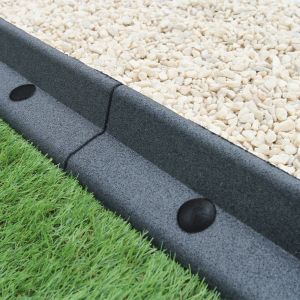 Bordes de césped gris flexibles paquete de 6 x 1.2m
