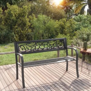 Banco de jardín 125 cm acero negro es4143