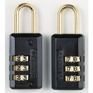 Juego de 2 candados de combinación de acero master lock, l.20 mm