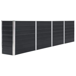 vidaXL jardinera elevada acero galvanizado gris antracita 320x40x77 cm