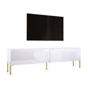 Mueble tv - blanco mate/brillo - 170 x 32 x 52 cm