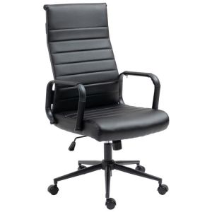 Silla de oficina - polipiel - negra - 1 ud.