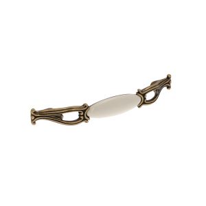 Tirador para mueble de zamac y porcel 91 dist ent eje 128mm antiguo lote 6