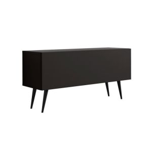 Mueble tv contemporáneo - negro mate - metal - 100x32x52 cm