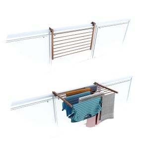 Tendedero de baranda plegable, 82 cm, foxydry duo, corten