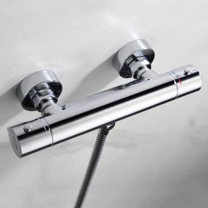 Kibath grifo de ducha con manetas termostático par cromo brillo