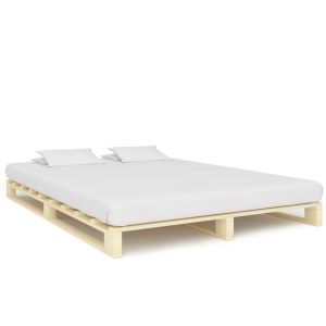 Cama 180x200 cm,cama de palets sin colchón madera pino rhu1975