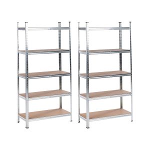 Conjunto de 2 estanterías de garaje xitta metal 75 cm 30 cm plateado