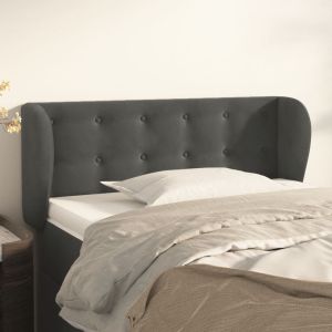 Cabecero de terciopelo gris oscuro 83x23x78/88 cm eso8853