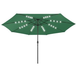 Sombrilla de jardín con luces LED verde 400 cm efe3752