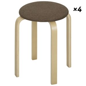 Taburetes apilable 40x40x45 cm madera contrachapada de abedul color marrón
