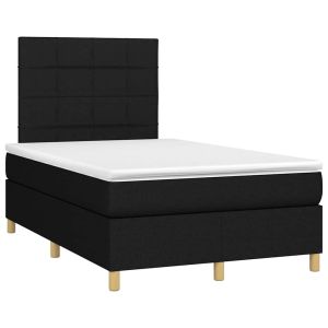 vidaXL cama box spring con colchón tela negro 120x190 cm