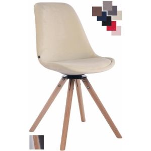 Silla comedor retro - terciopelo beige - 1 ud - 48 cm