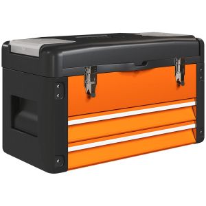 Caja de herramienta 49.7x25.3x28.9 cm acero, pp color naranja Homcom
