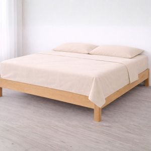 Sábana encimera beige cama 150cm - 100% algodón - donegal collections