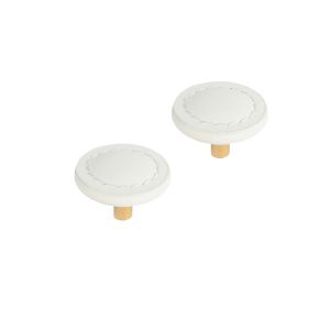 Pomo para mueble rei e541 | 36x36x25 mm | blanco | 2 uds. | cuero