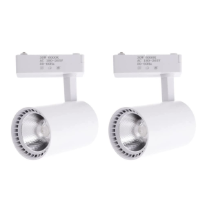 2x foco LED carril blanco 30w, blanco frio 6000k, 2200 lm, 220v monofásico