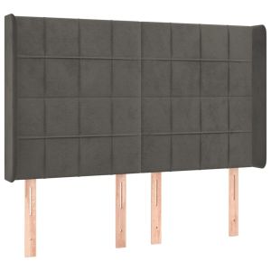 vidaXL cabecero con orejas de terciopelo gris oscuro 147x16x118/128 cm