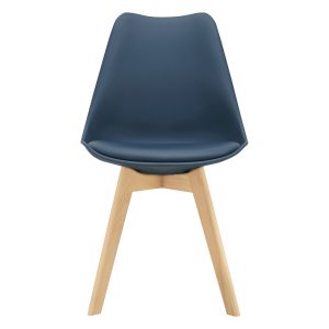 Juego de 4 sillas de comedor fläten  82x49x54cm polipiel - azul [en.casa]
