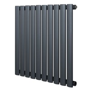 Radiador de columna simple ovalado – 600 mm x 600 mm – gris antracita