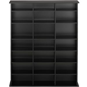Estantería para cd y estantes regulables 105,5x19x136,5cm negro