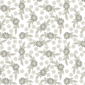 Papel pintado florales en gris y fondo blanco 60cm por 300cm
