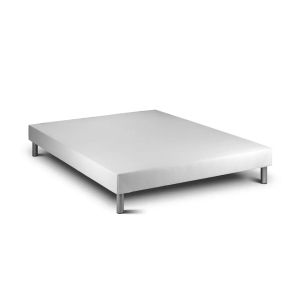 Base de cama de madera 15  blanco 190 x 140 cm altura 30 cm  indream