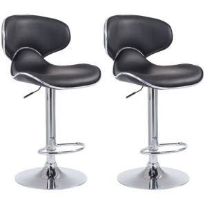 Taburetes de bar regulables - negro - set 2