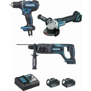 Juego de herramientas pro - 3 máquinas 18v Makita - 4ah